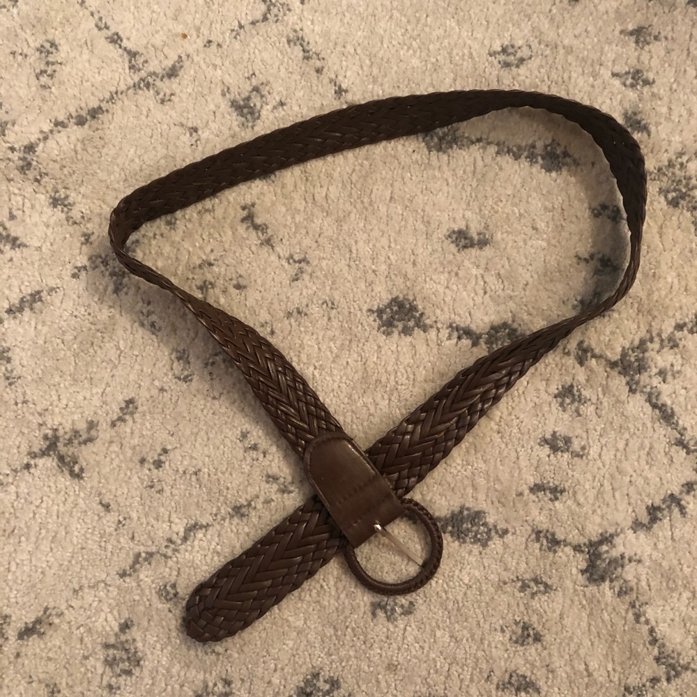 Brown braided belt